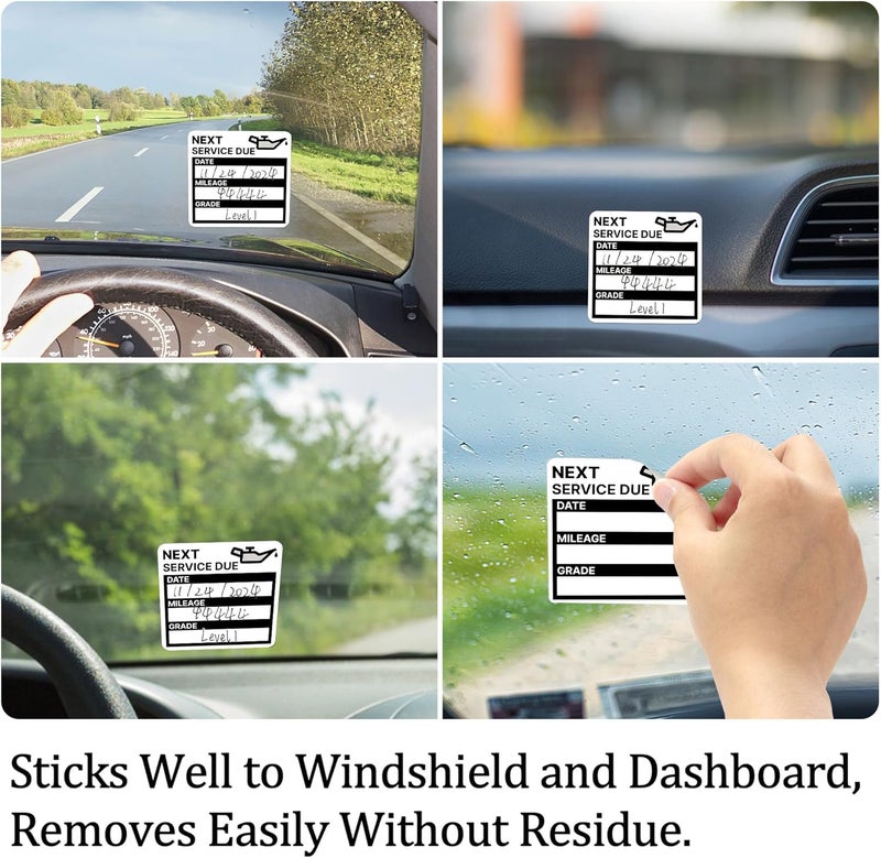 GUEER for Oil Change Stickers 300 Pcs 2”x 2” Service Black Stickers, Next Service Due Reminder Sticker Labels, Easy to Write on, Easy to Peel with No Residue - Image 2
